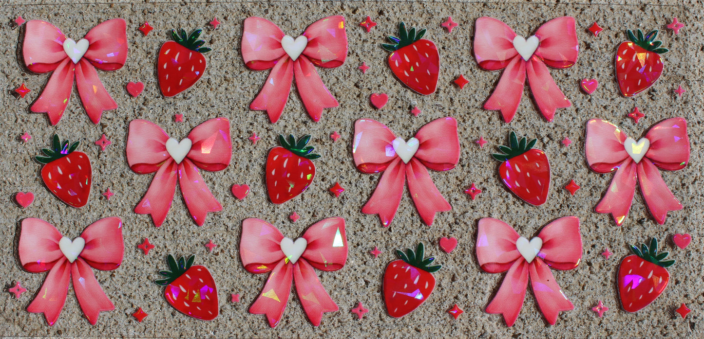 Holo strawberry/bows #275