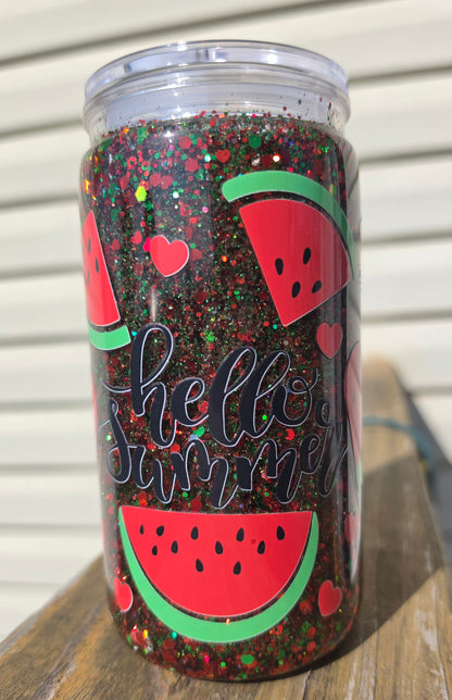 16oz Watermelon Glitter