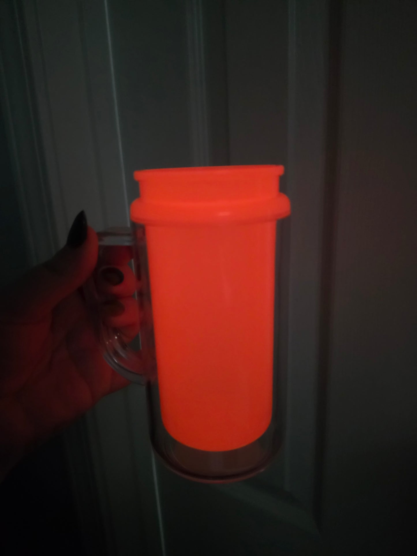 16oz Glow in the Dark Snowglobe with handle