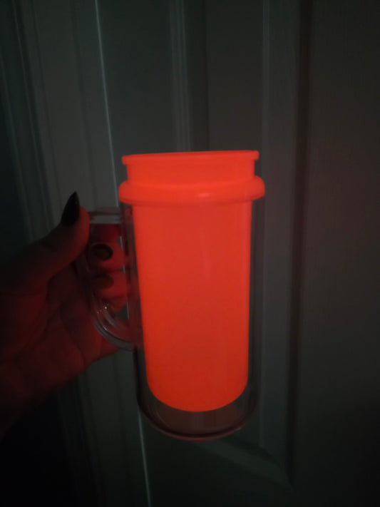 16oz Glow in the Dark Snowglobe with handle
