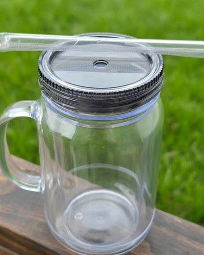 22oz Acrylic Snowglobe Mason Jar
