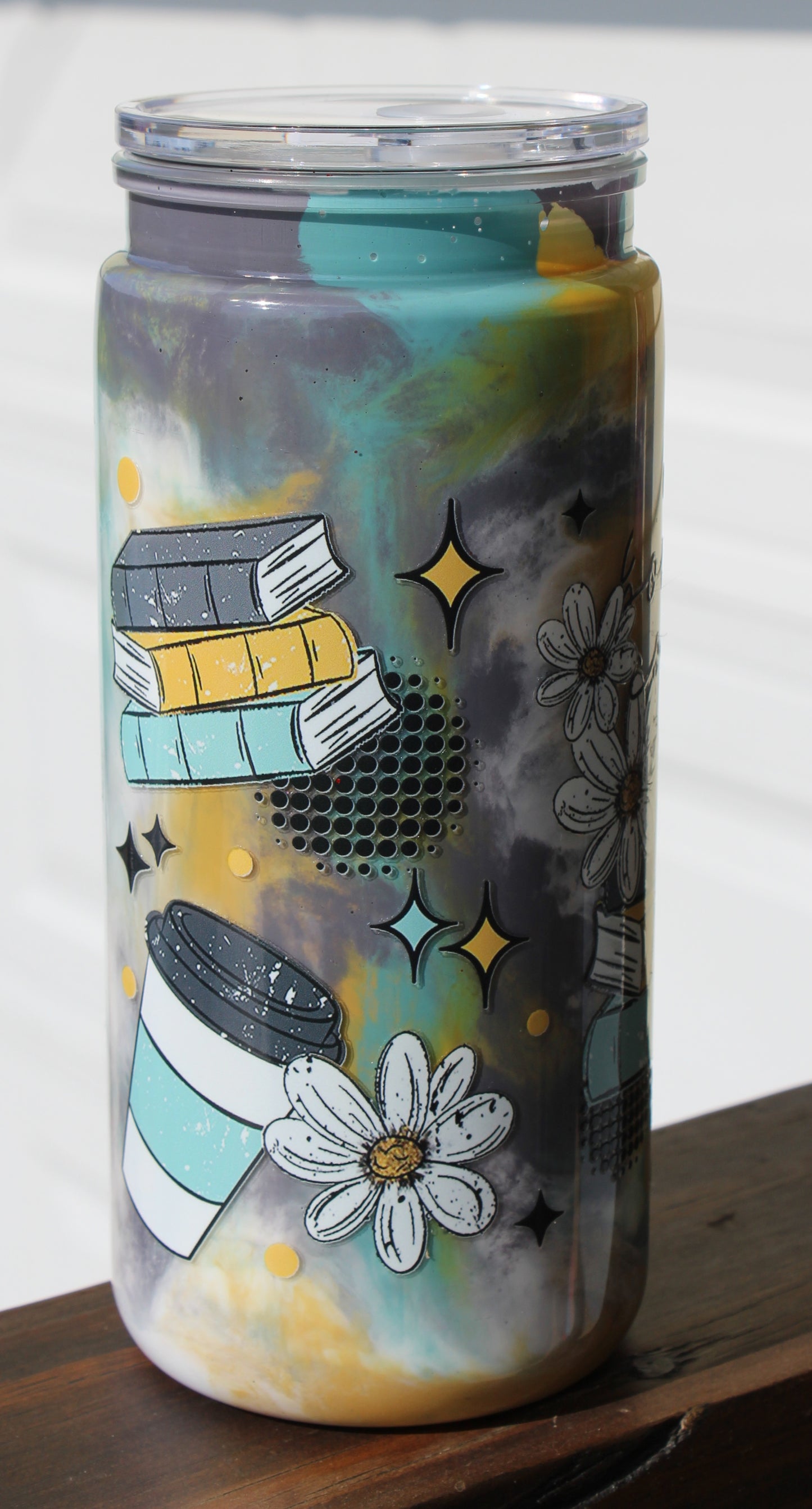 20oz Books & Coffee Paint cup