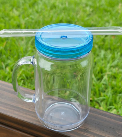 22oz Acrylic Snowglobe Mason Jar